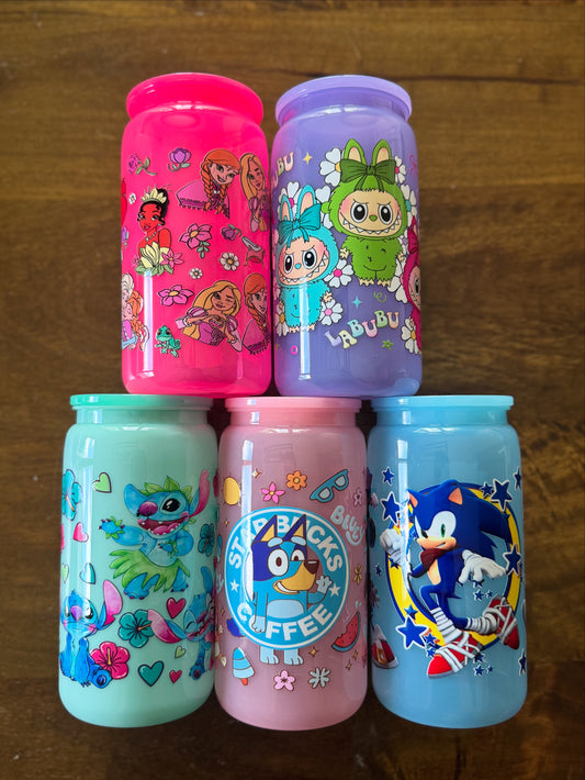 16oz Plastic Mason Jar with Lid and Straw