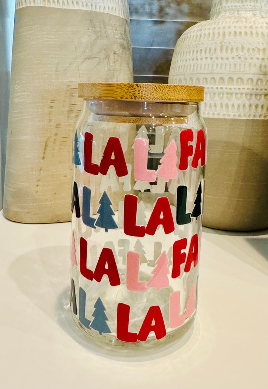 Fa La La 6oz Libbey Glass with Lid and Straw