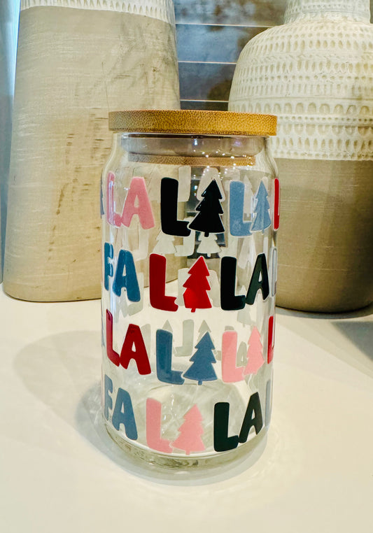 Fa La La 6oz Libbey Glass with Lid and Straw