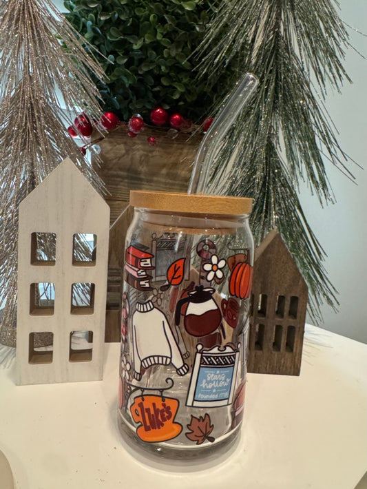 Gilmore Girls "Stars Hollow"- 16oz Libbey Glass with Lid and Straw