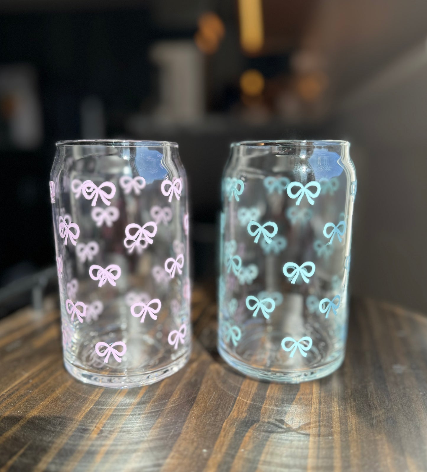 Bows 16oz Libbey Glass with Lid and Straw