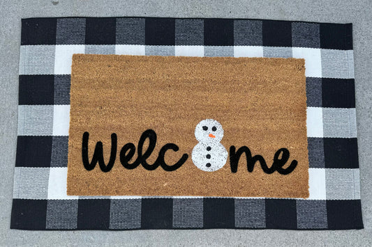 Welcome Snowman- Door Mat