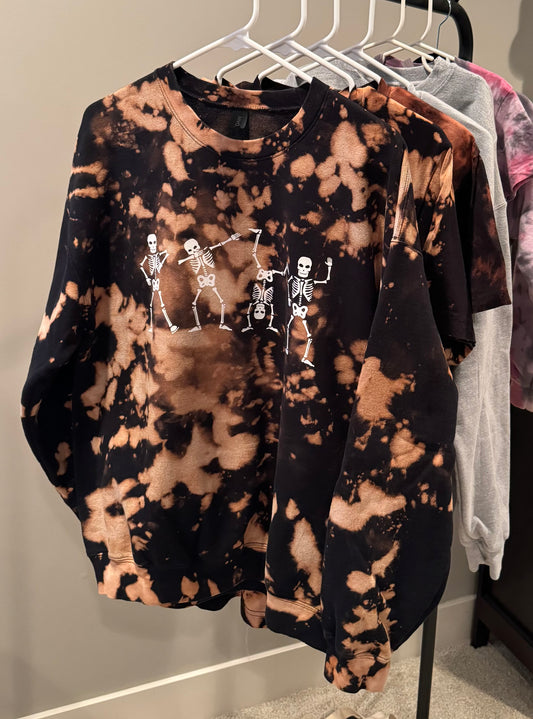 Dancing Skeleton Bleached Sweatshirt
