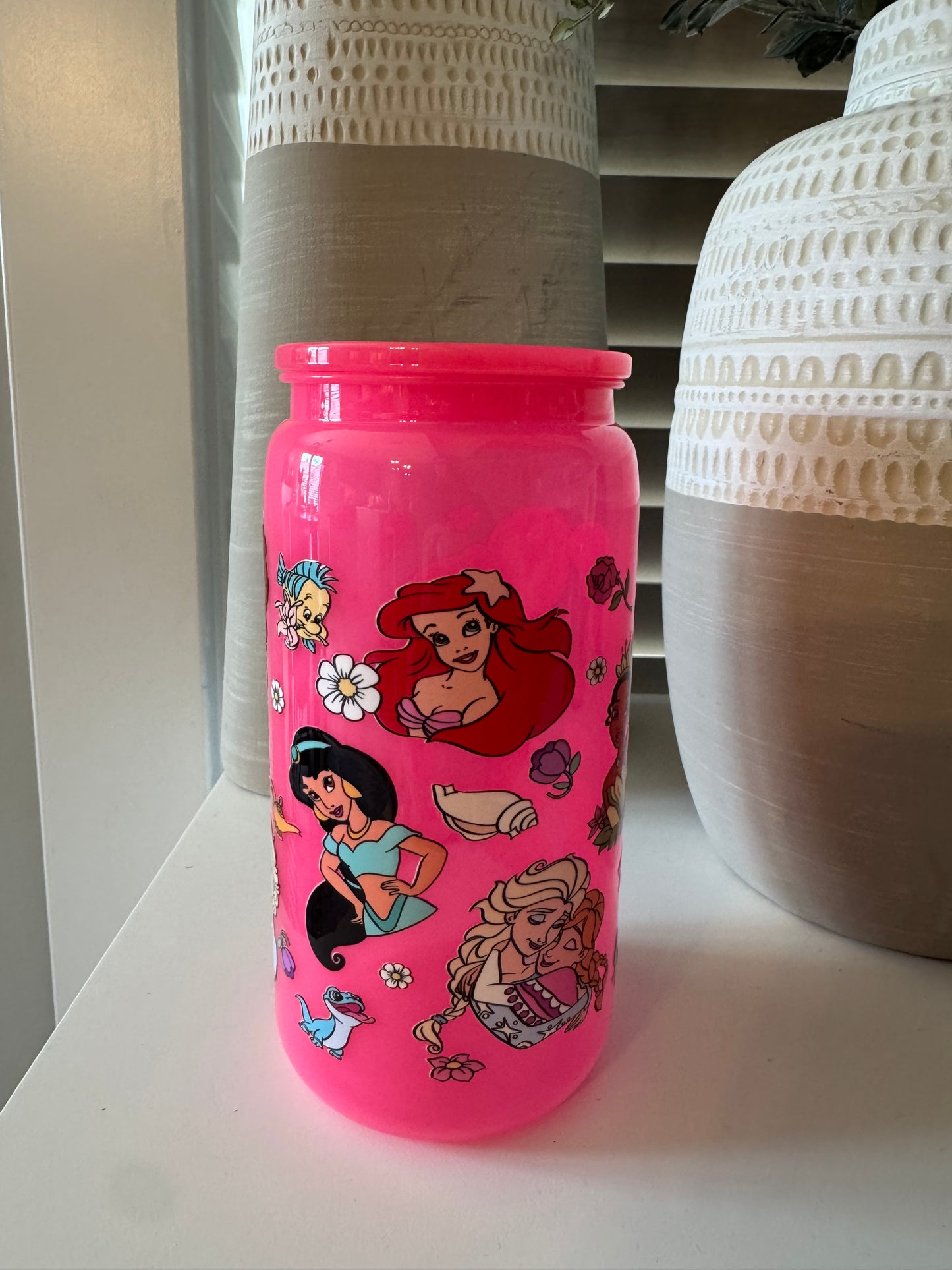 16oz Plastic Mason Jar with Lid and Straw