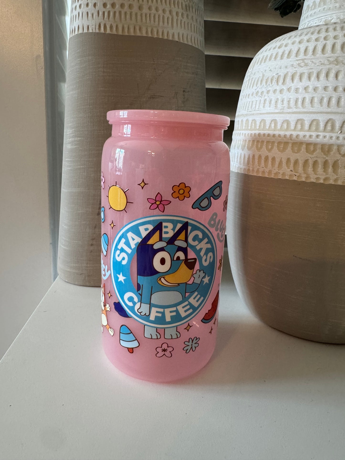 16oz Plastic Mason Jar with Lid and Straw