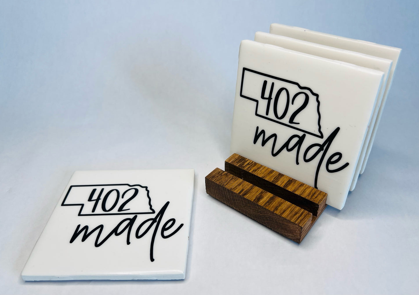 Decorative Coaster Set - Succulents with Holder