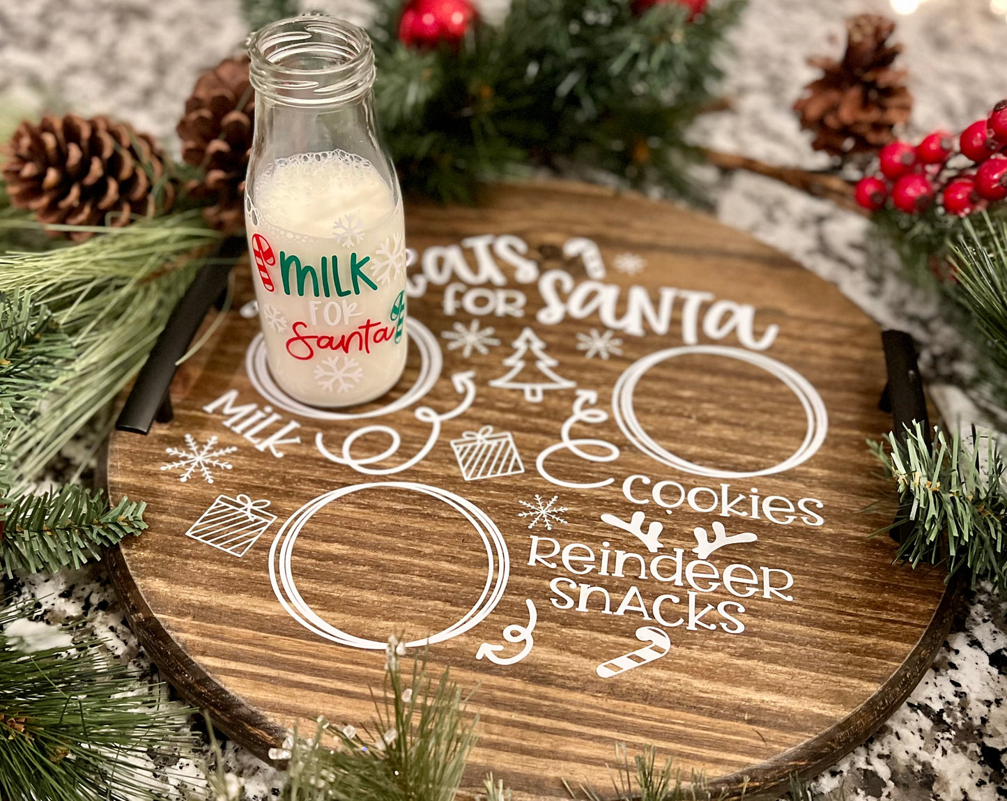 Santa Milk Glass