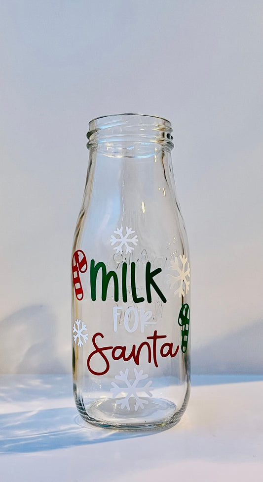Santa Milk Glass