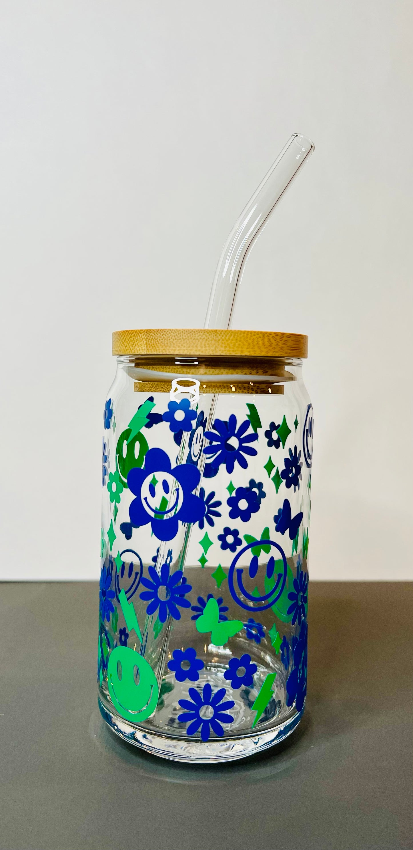 Retro Smiley Face Libbey Glass
