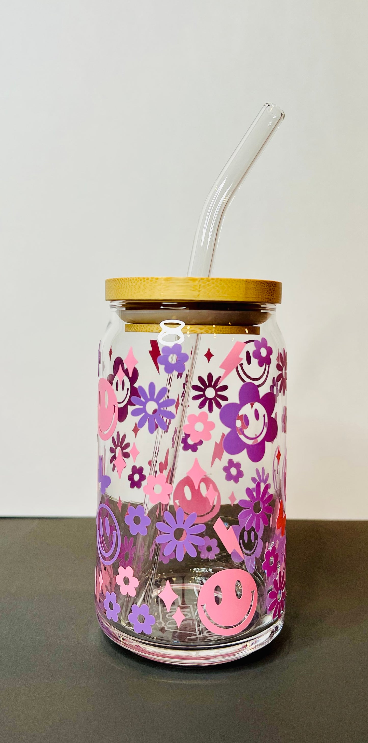 Retro Smiley Face Libbey Glass