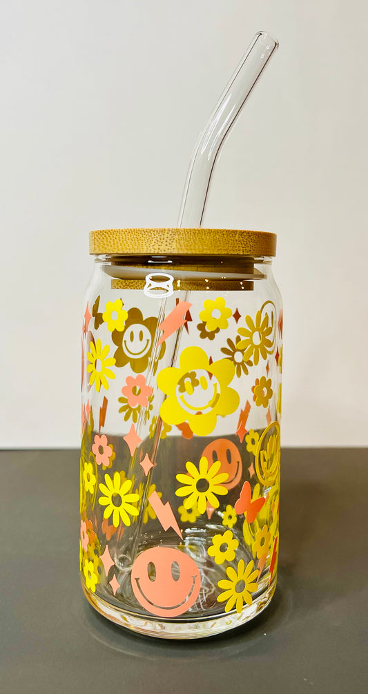 Retro Smiley Face Libbey Glass