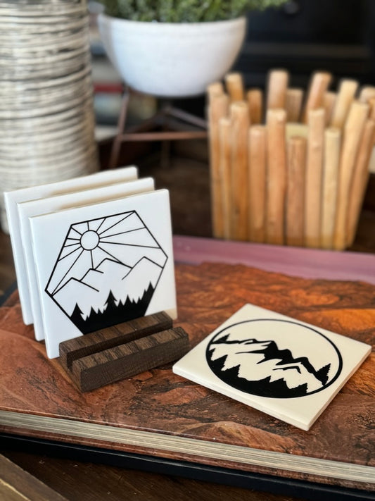 Explorer More Coaster Set - Modern Designs with Holder