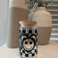 Retro Checkered Smiley Face Libbey Glass