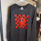 Large black sweatshirt NE checkered