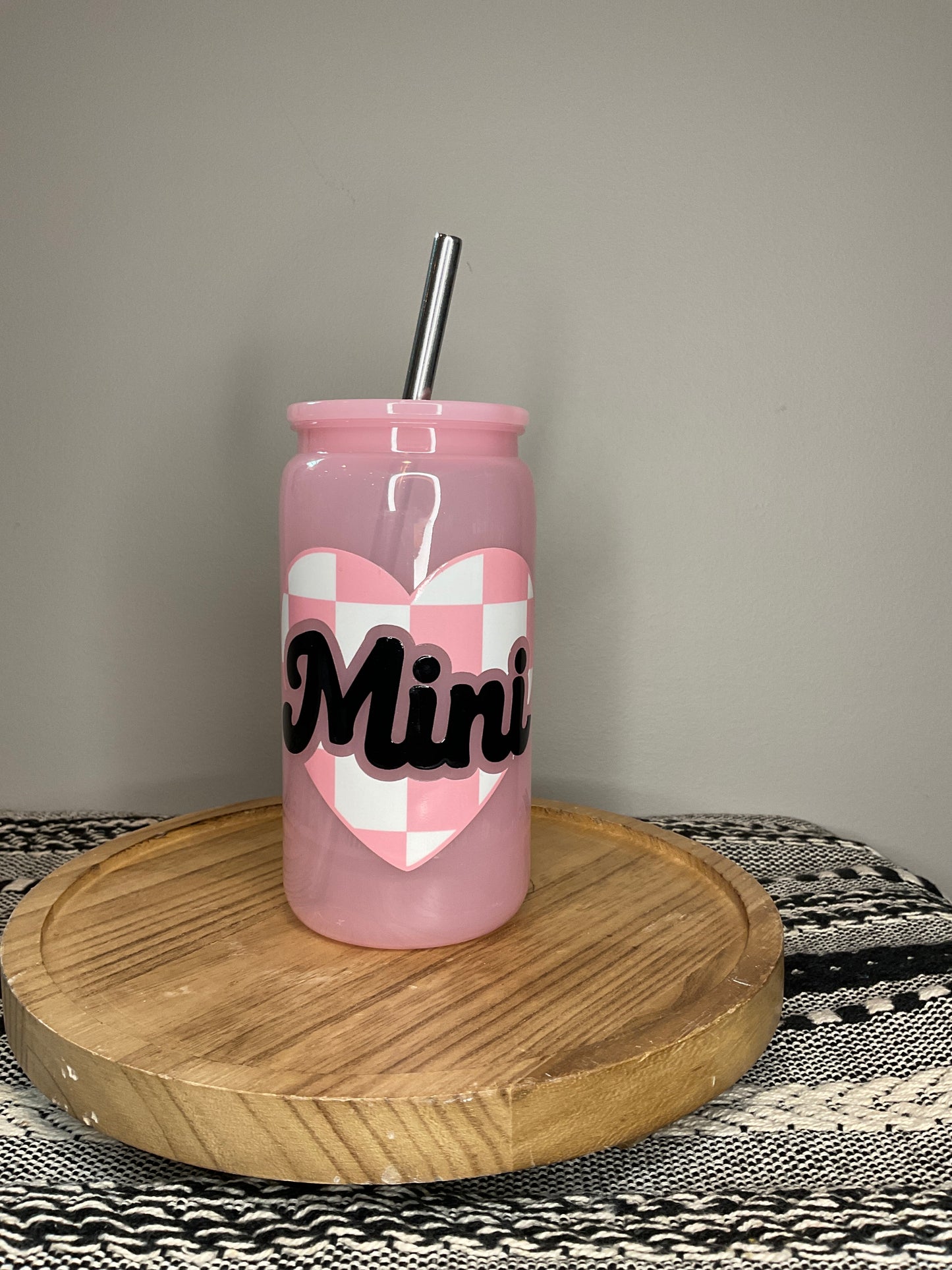 16oz Plastic Mason Jar with Lid and Straw