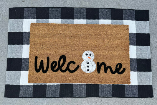Welcome Snowman- Door Mat