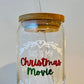 Christmas Movie 16oz Libbey Glass with Lid and Straw