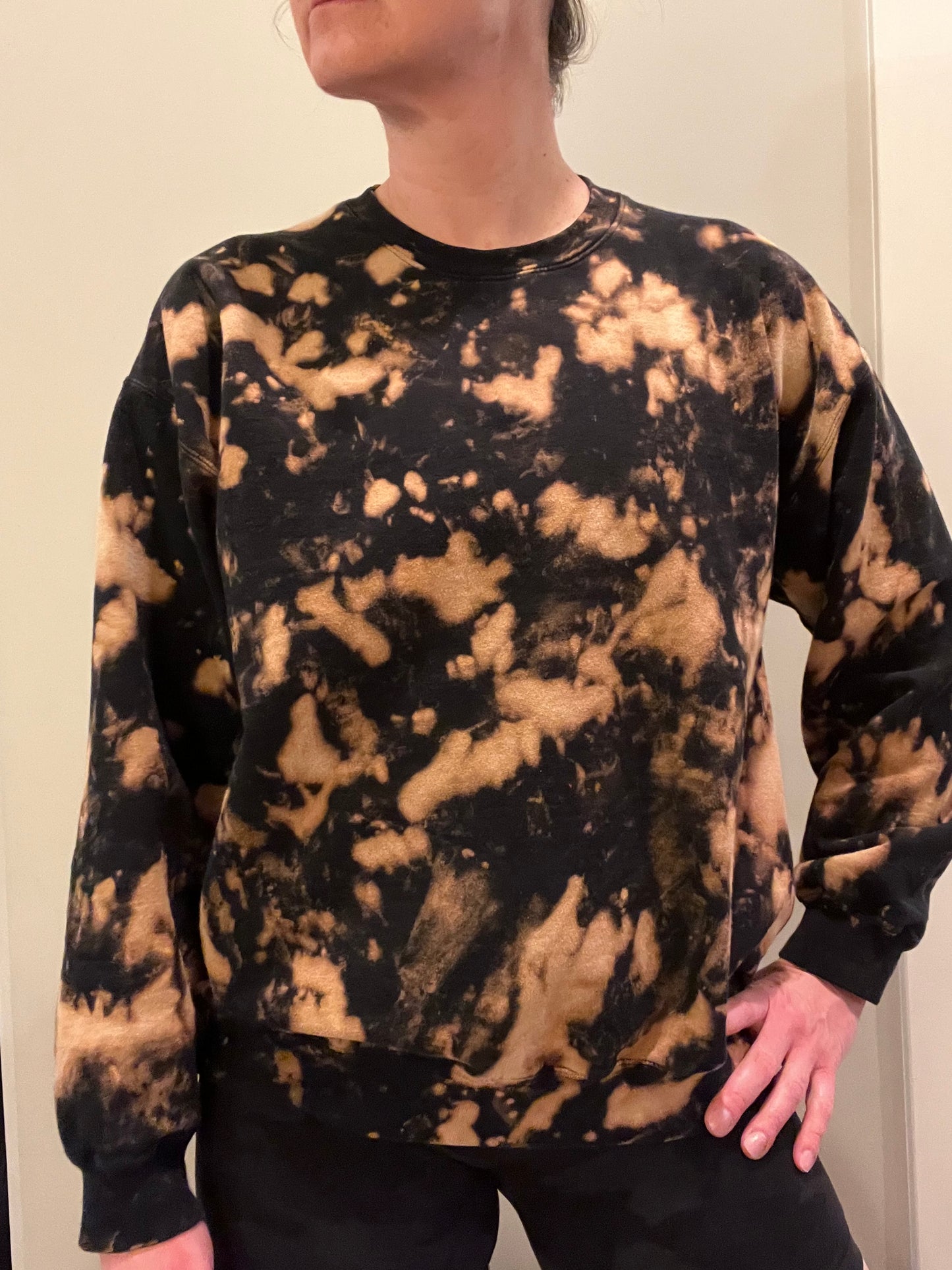 Bleached Sweatshirt- Dancing Skeleton or Skeleton Rock Hand