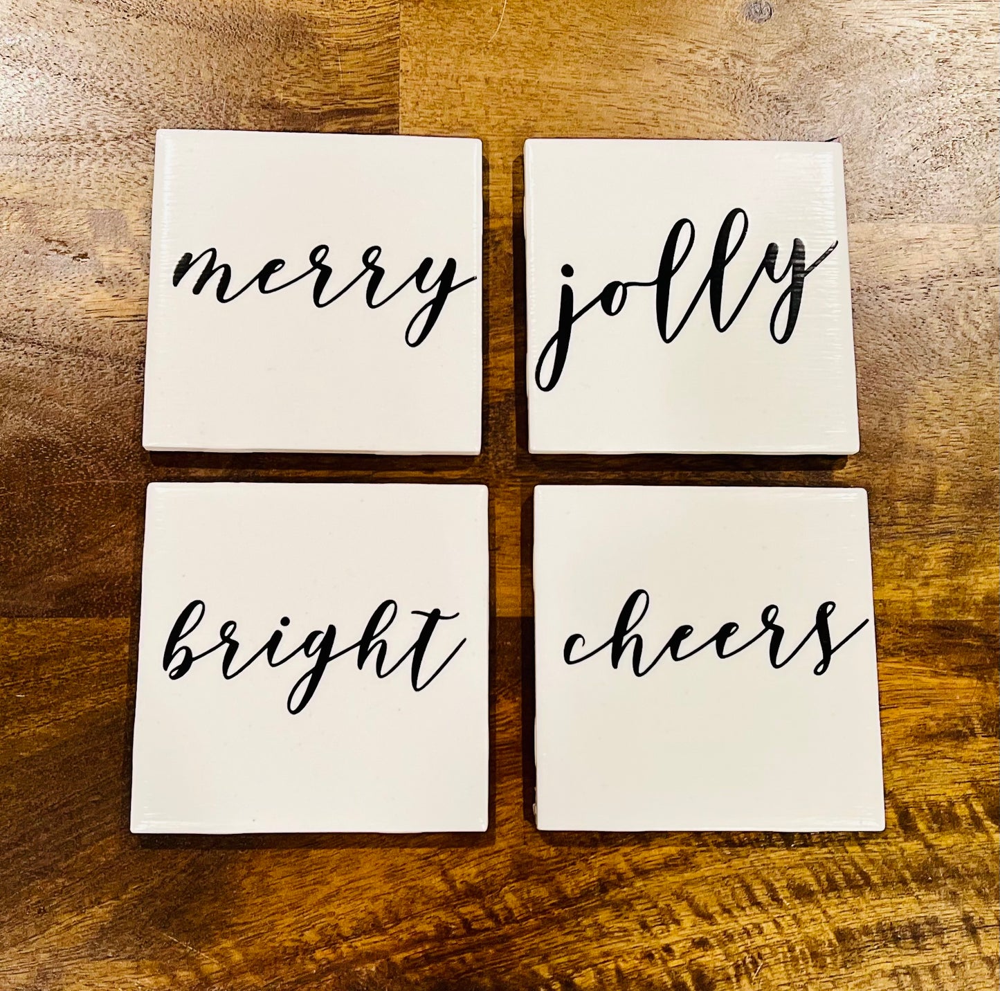 Christmas Coaster Set - Christmas Designs with Holder