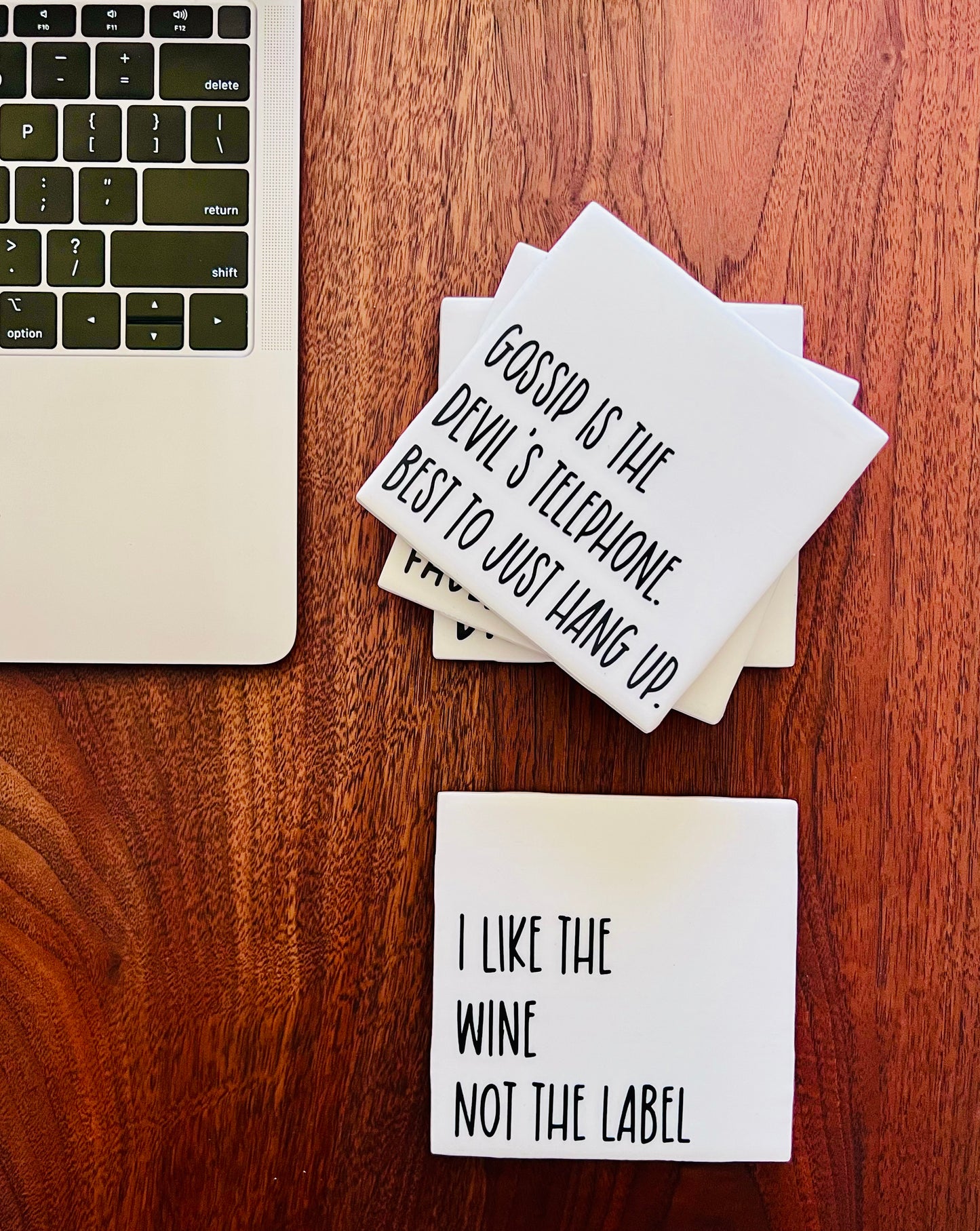 Schitt's Creek Quotes Coaster Set - Gossip with Holder