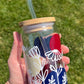 Wildflower- Colors 16oz Libbey Glass with Lid and Straw