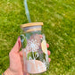Wildflower- Colors 16oz Libbey Glass with Lid and Straw
